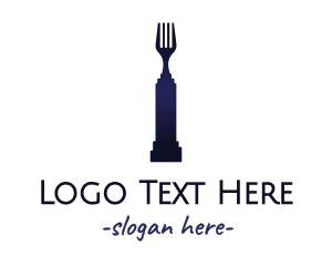 Restaurant - Blue Fork Pedestal logo design