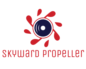 Red Propeller Lens logo design