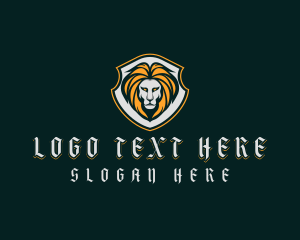Wildlife - Shield Lion Badge logo design