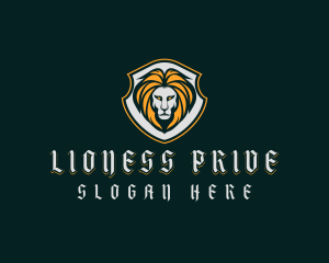 Shield Lion Badge logo design