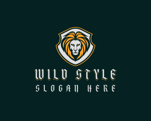 Shield Lion Badge logo design