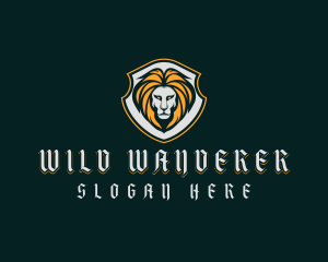 Shield Lion Badge logo design