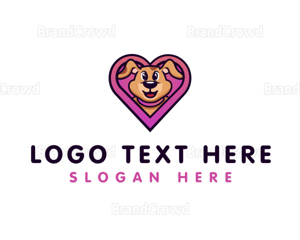 Heart Dog Puppy Logo