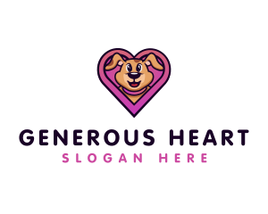 Heart Dog Puppy logo design