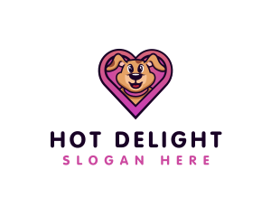 Heart Dog Puppy logo design