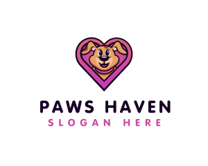 Heart Dog Puppy logo design