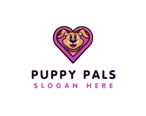 Heart Dog Puppy logo design