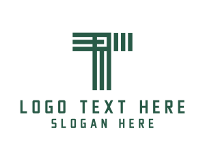 Business Ventures - Stripe Lines Letter T logo design