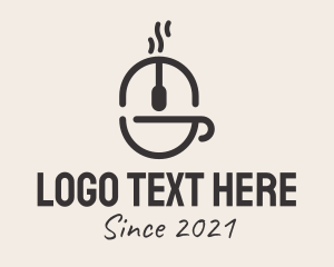 Coffee Shop - Brown Computer Cafe logo design