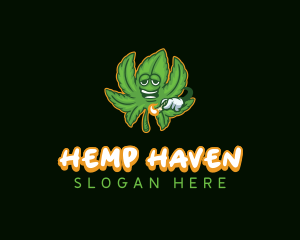 Cannabis Marijuana Smoker logo design