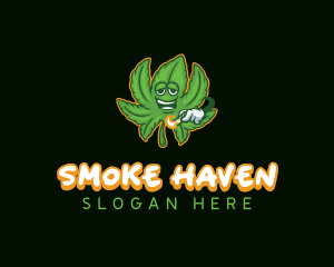 Cannabis Marijuana Smoker logo design