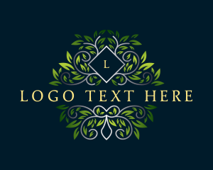 Elegant Leaf Ornament Logo