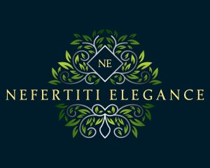 Elegant Leaf Ornament logo design