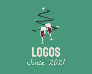Cocktail - Christmas Tree Wine logo design