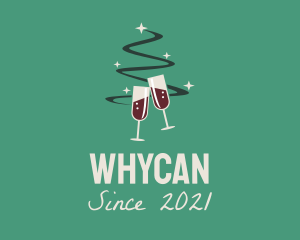 Cocktail - Christmas Tree Wine logo design