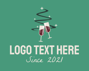 Celebration - Christmas Tree Wine logo design