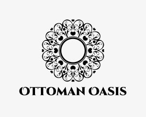 Ottoman - Heart Pattern Doily logo design