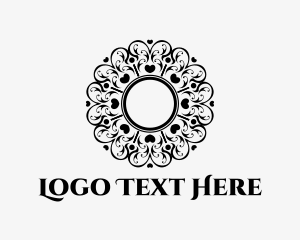 Ottoman - Heart Pattern Doily logo design