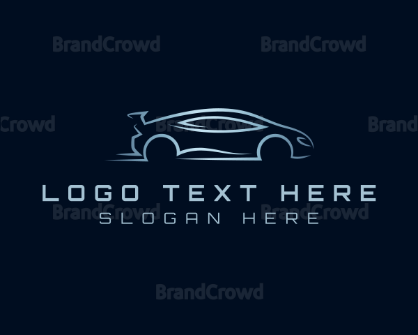 Silver Sports Car Vehicle Logo