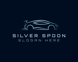 Silver Sports Car Vehicle logo design