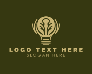 Retro - Eco Friendly Light Bulb logo design