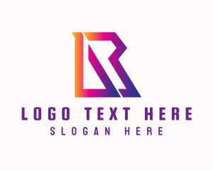 Application - Geometric Tech Letter R logo design