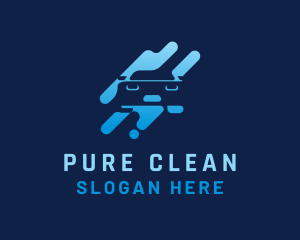 Racing Car Wash Cleaning logo design