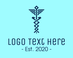 Staff Of Hermes - Modern Pharmacy Symbol logo design