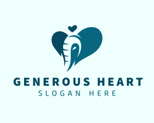 Elephant Animal Heart logo design