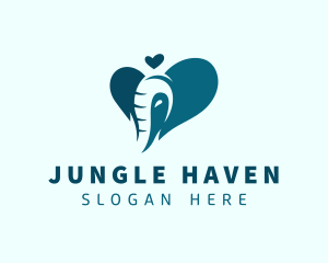 Elephant Animal Heart logo design