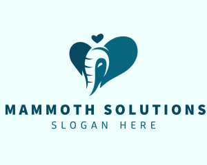 Elephant Animal Heart logo design