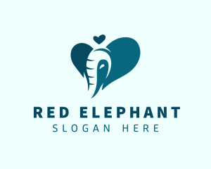 Elephant Animal Heart logo design