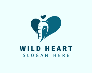 Elephant Animal Heart logo design