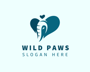 Mammal - Elephant Animal Heart logo design