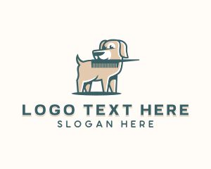 Animal - Dog Comb Grooming logo design