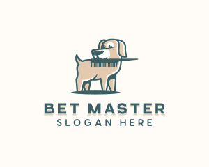 Dog Comb Grooming Logo