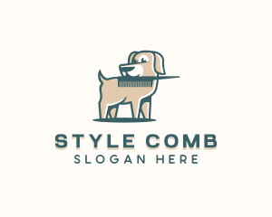 Dog Comb Grooming logo design