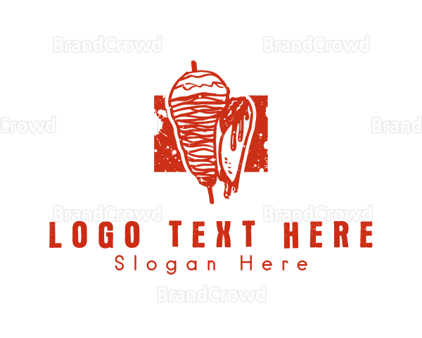 Shawarma Kebab Food Logo