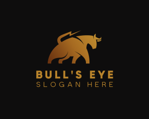 Gold Bull Animal logo design