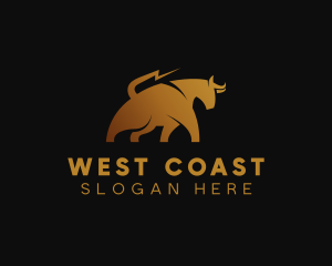 Gold Bull Animal logo design