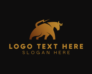 Corporate - Gold Bull Animal logo design