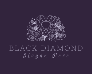 Floral Heart Diamond logo design