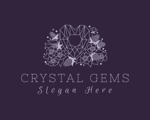 Floral Heart Diamond logo design