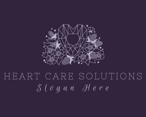 Floral Heart Diamond logo design