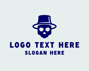 Black Monster - Top Hat Skull logo design