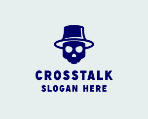 Skate Shop - Top Hat Skull logo design