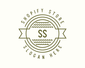 Wavy Badge Shop logo design