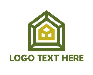 City - Green Frame House logo design