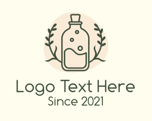 Scoby - Herbal Leaf Kombucha Bottle logo design