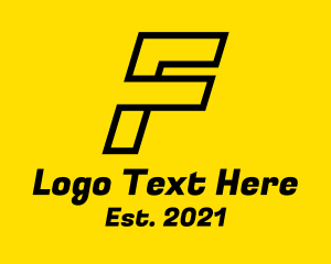 Letter F - Black Minimalist Letter F logo design